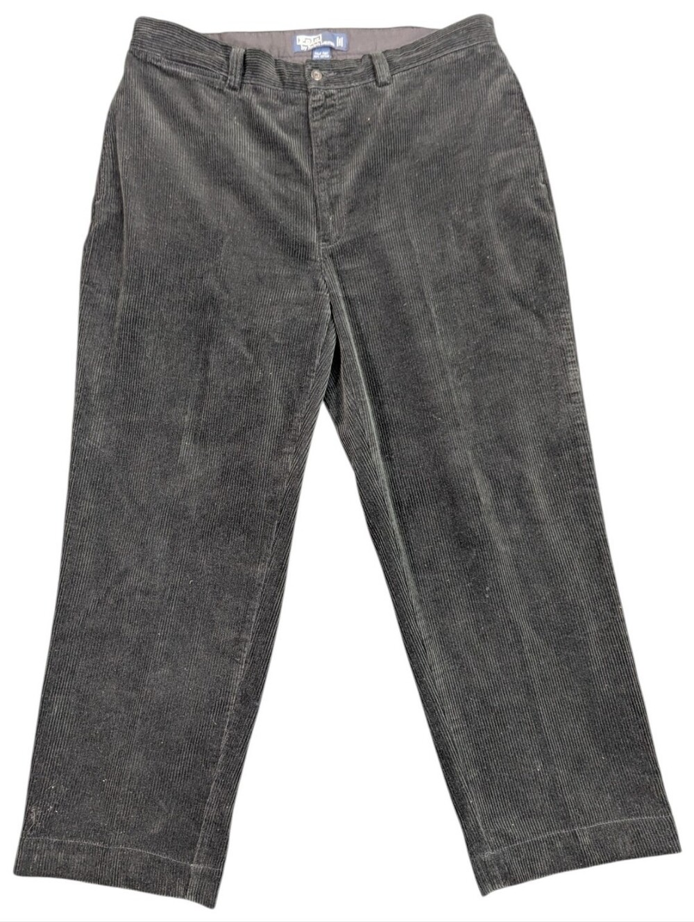 Vintage Polo Ralph Lauren Corduroy Andrew Pants Mens 38x30 Black Chino Bear Pony